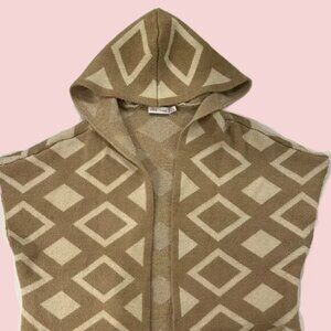 Women's Sweater "Bishop & Young" Geometric Beige and White Sweater One Size